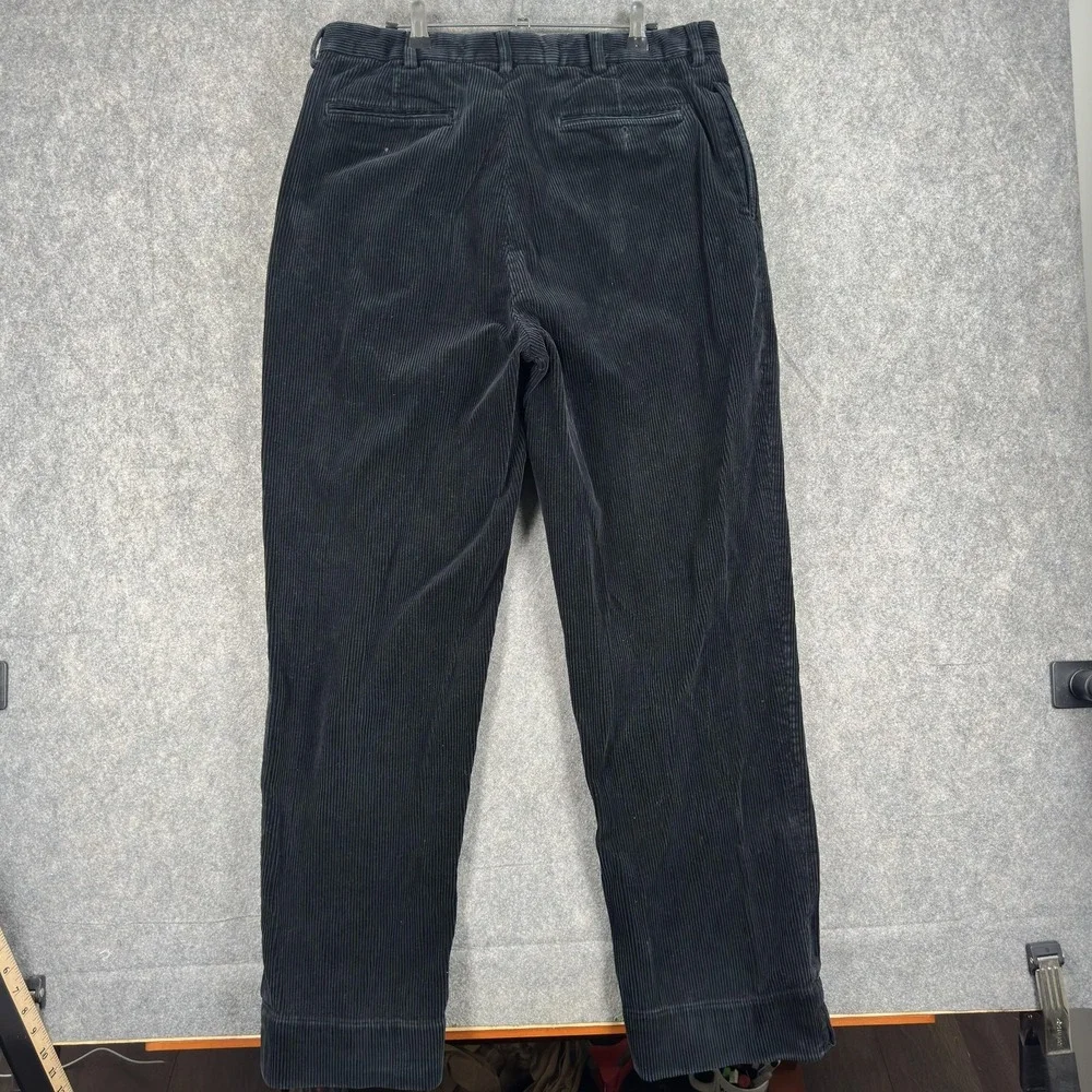 Polo Ralph Lauren Pleated Corduroy Pants Mens 34x30 (Tag 36x30) Black